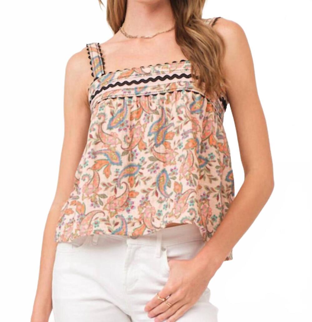 NEW DEAR JOHN DENIM calliope paisley cami top in blush